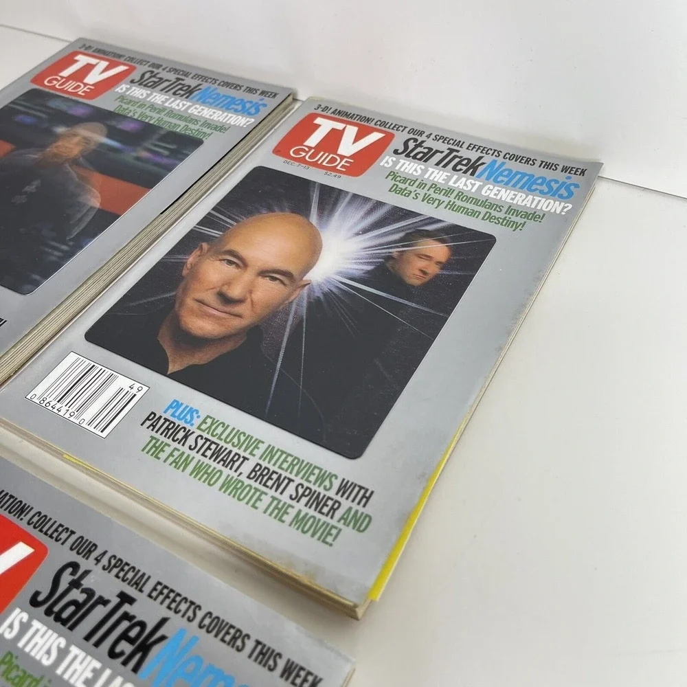 Star Trek Nemesis TV Guide‎ 3-D Animation Lot of 4 Vintage